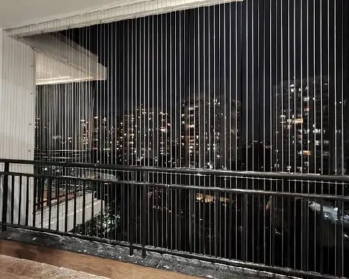 Balcony invisible grill with clear outdoor view